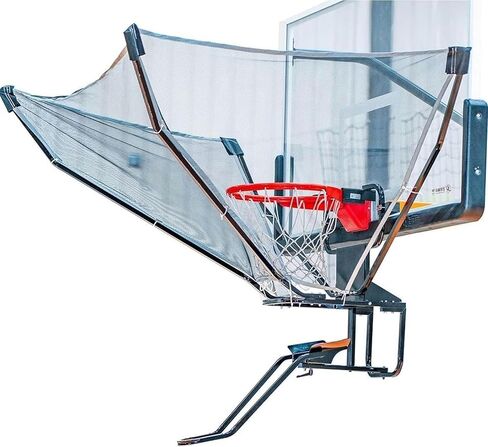 شبكة ارتداد لتدريب كرة السلة - نظام إرجاع دوار 180 درجة يزيد من ممارسة التسديد، ويوفر الوقت، ويناسب جميع الأطواق وسهل التجميع/الإزالة in Kuwait