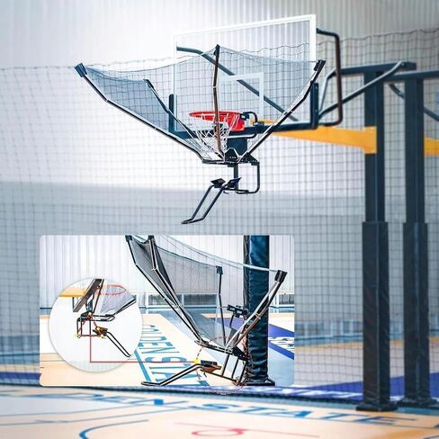 كرة سلة من الدرجة الاحترافية - تركيب بخطاف بدون أدوات، مجرى إرجاع دوار 180 درجة لممارسة الرماية بدون توقف، للاستخدام الداخلي والخارجي in Kuwait