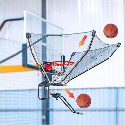 كرة السلة المعدنية مع شبكة عالية الكثافة - شلال إرجاع دوار 180 درجة شديد التحمل، شبكة قابلة للطي مقاومة للصدمات، تناسب الأطواق الداخلية والخارجية in Kuwait