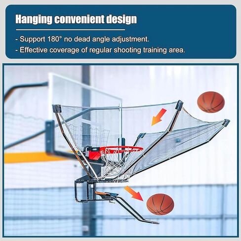 كرة السلة المعدنية مع شبكة عالية الكثافة - شلال إرجاع دوار 180 درجة شديد التحمل، شبكة قابلة للطي مقاومة للصدمات، تناسب الأطواق الداخلية والخارجية in Kuwait