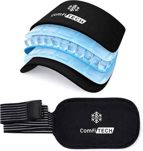 عبوات ثلج ناعمة ثلاثية الجل من كومفي تيك للإصابات، يمكن إعادة استخدامها مع تبريد ممتد لمدة 30 دقيقة، ولفائف ثلج مرنة مع حزام قابل للتعديل للمفاصل، واستعادة العضلات على الركبة، والظهر، والكتف، والذراع، والرقبة، 25.4 سم × 12.7 سم in Kuwait