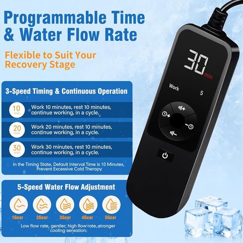 آلة العلاج البارد مع تبريد ثابت لمدة 8-12 ساعة - آلة ثلج قابلة للبرمجة للركبة بعد الجراحة - آلة ثلج للركبة مع وسادة ضغط - للتعافي بعد العمليات الجراحية والإصابات الرياضية، رمادي قطعة واحدة in Kuwait