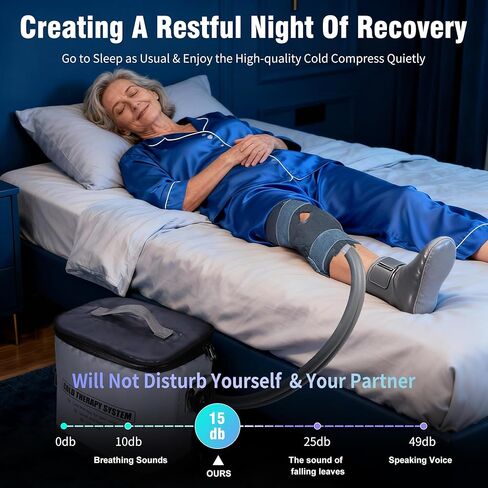 آلة العلاج البارد مع تبريد ثابت لمدة 8-12 ساعة - آلة ثلج قابلة للبرمجة للركبة بعد الجراحة - آلة ثلج للركبة مع وسادة ضغط - للتعافي بعد العمليات الجراحية والإصابات الرياضية، رمادي قطعة واحدة in Kuwait