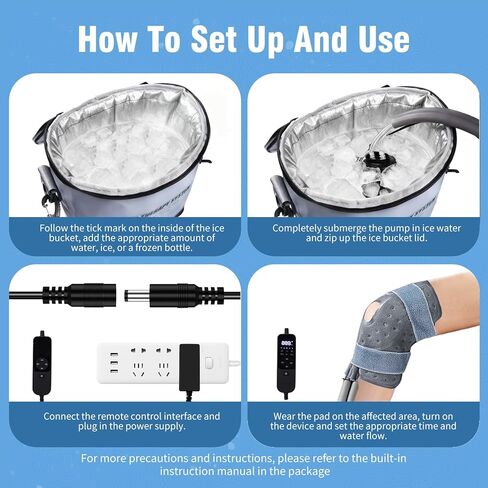 آلة العلاج البارد مع تبريد ثابت لمدة 8-12 ساعة - آلة ثلج قابلة للبرمجة للركبة بعد الجراحة - آلة ثلج للركبة مع وسادة ضغط - للتعافي بعد العمليات الجراحية والإصابات الرياضية، رمادي قطعة واحدة in Kuwait