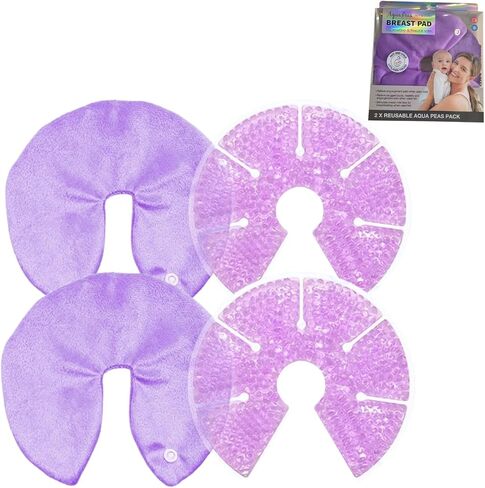 PandaEar 2 Pack Breast Therapy Pads for Breastfeeding, Hot & Cold Gel Packs – Reusable Breast Ice & Heat Pads for Nursing Comfort, Engorgement, Plugged Ducts & Postpartum Care in Saudi Arabia