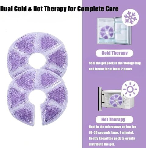 PandaEar 2 Pack Breast Therapy Pads for Breastfeeding, Hot & Cold Gel Packs – Reusable Breast Ice & Heat Pads for Nursing Comfort, Engorgement, Plugged Ducts & Postpartum Care in Saudi Arabia
