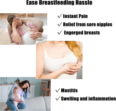 PandaEar 2 Pack Breast Therapy Pads for Breastfeeding, Hot & Cold Gel Packs – Reusable Breast Ice & Heat Pads for Nursing Comfort, Engorgement, Plugged Ducts & Postpartum Care in Saudi Arabia