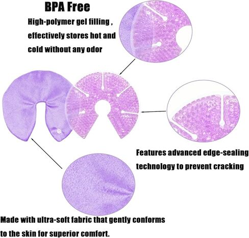PandaEar 2 Pack Breast Therapy Pads for Breastfeeding, Hot & Cold Gel Packs – Reusable Breast Ice & Heat Pads for Nursing Comfort, Engorgement, Plugged Ducts & Postpartum Care in Saudi Arabia