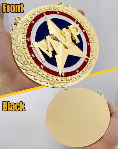 6" Heavy Duty Champion Awards Medal Trophy - MVP Big Gold Turnover Chain for Football Fantasy Basketball Soccer Sports Achievements Necklace Athlete Prize Gifts in Saudi Arabia