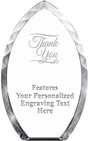 8" Tear Drop Employee of The Year Crystal Award, Custom Engraved Employee of The Year Trophy, Engraving Included, Prime in Saudi Arabia