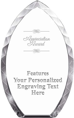 8" Tear Drop Employee of The Year Crystal Award, Custom Engraved Employee of The Year Trophy, Engraving Included, Prime in Saudi Arabia