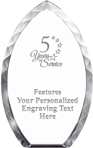 8" Tear Drop Employee of The Year Crystal Award, Custom Engraved Employee of The Year Trophy, Engraving Included, Prime in Saudi Arabia
