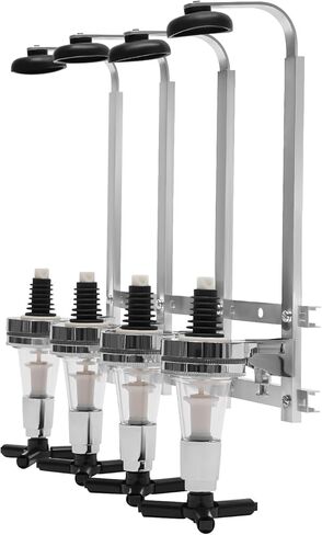 Wall Mounted Liquor Dispenser, 4 Bottle Pourer with 25ml Shot Optics, Aluminum Alloy Bar Dispenser for Home Bar Party Bartender Use in Saudi Arabia