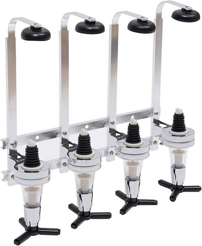 Liquor Dispenser, 4 Bottle Wall Mounted Liquor Dispenser Alcohol Upside Down Drink Jigger 25ml Discharge Capacity Bar Butler Bracket Drinkware Set for Bar Home Use in Saudi Arabia