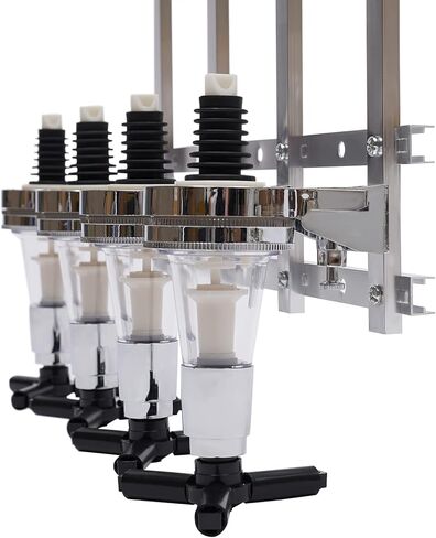 Liquor Dispenser, 4 Bottle Wall Mounted Liquor Dispenser Alcohol Upside Down Drink Jigger 25ml Discharge Capacity Bar Butler Bracket Drinkware Set for Bar Home Use in Saudi Arabia