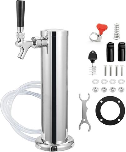 1pc One Tap Chromeplated Beer Tower Single Tap/Faucet Beer Tower Stainless Steel Draft Beer Column Bar Accessories Beer Dispenser in Saudi Arabia