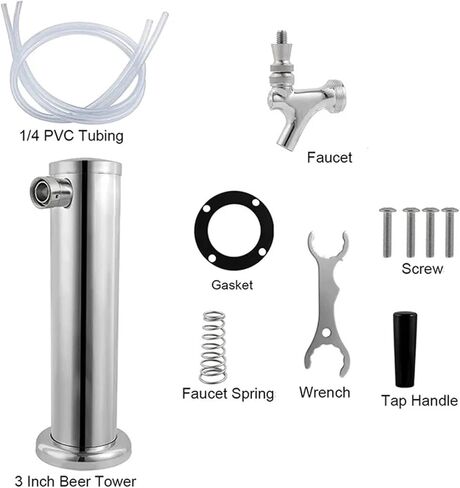 1pc One Tap Chromeplated Beer Tower Single Tap/Faucet Beer Tower Stainless Steel Draft Beer Column Bar Accessories Beer Dispenser in Saudi Arabia