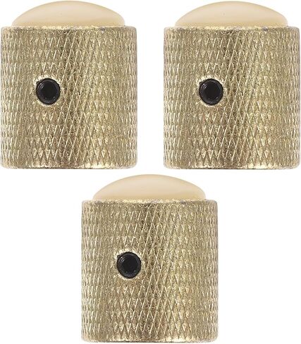 3pcs Metal Guitar Dome Volume Tone Knobs with Hole for Electric Bass Guitar Potentiometer Gold Finish Replacement Knobs with Wrench in Saudi Arabia