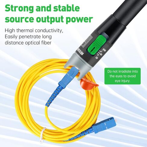 Moocci 2 Pcs Visual Fault Locator Fiber Optic Cable Tester Meter - Fiber Optic Tools Tester Detector Kit with 2 Pcs FC Male to LC Female Adapter for LC/FC/SC/ST, Network Cable Test in Saudi Arabia