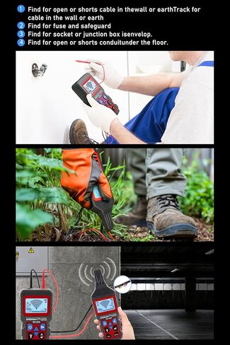 NF-826 Underground Wire Locator Circuit Tracker 12-400V AC/DC, locates Circuit Breakers, fuses, Wires, Short Circuits, Open Circuits, Ceiling/Wall/Dog Fence Cables, Irrigation Control Lines in Kuwait
