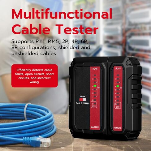 Mcbazel Network Cable Tester for RJ45 RJ11, Ethernet Cable Tester Tool Compatible with CAT5/CAT5E/CAT6/CAT6A, Telephone Line Continuity Test LAN Wire Test Tool in Saudi Arabia