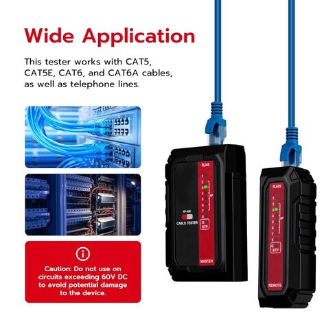 Mcbazel Network Cable Tester for RJ45 RJ11, Ethernet Cable Tester Tool Compatible with CAT5/CAT5E/CAT6/CAT6A, Telephone Line Continuity Test LAN Wire Test Tool in Saudi Arabia