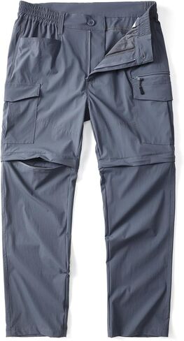 سروال AKARMY رجالي خفيف الوزن للتنزه سيرًا على الأقدام وسريع الجفاف بسحّاب للخارج ومقاوم للماء وقابل للتحويل مع 6 جيوب in Kuwait