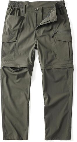 سروال AKARMY رجالي خفيف الوزن للتنزه سيرًا على الأقدام وسريع الجفاف بسحّاب للخارج ومقاوم للماء وقابل للتحويل مع 6 جيوب in Kuwait