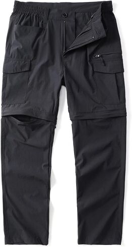 سروال AKARMY رجالي خفيف الوزن للتنزه سيرًا على الأقدام وسريع الجفاف بسحّاب للخارج ومقاوم للماء وقابل للتحويل مع 6 جيوب in Kuwait