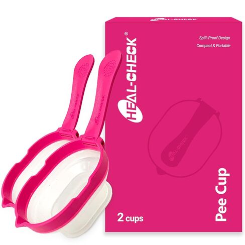 HEAK-Check 2 Urine Cups for Ovulation & Pregnancy Test,Reusable,Leak-Proof and Collapsible Silicone Design for Home Fertility Testing in Kuwait