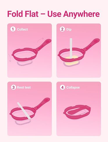 HEAK-Check 2 Urine Cups for Ovulation & Pregnancy Test,Reusable,Leak-Proof and Collapsible Silicone Design for Home Fertility Testing in Kuwait