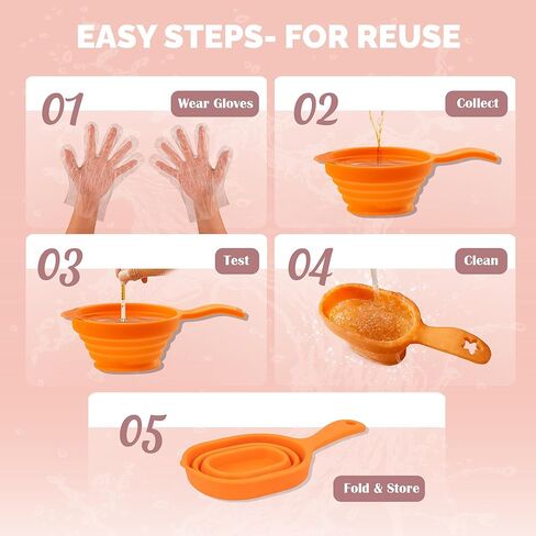 Reusable Pee Cups for Ovulation & Pregnancy Test Strips - 2 Leak-Proof Urine Sample Cups, Collapsible Silicone Design + 5 Disposable Gloves - Conception Aid Kit for Women in Kuwait