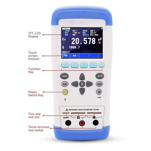 Handheld LCR Meter 10KHz Digital Portable LCR Bridge DCR Tester for Resistance Capacitance Inductance Measurement with 0.2% Accuracy 50Hz 100Hz 120Hz 1kHz 2kHz 10kHz Frequency Touch Screen in Saudi Arabia