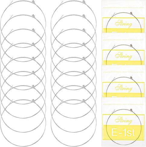 Molain 20 Pack Acoustic Guitar High E String, 1st String Acoustic Guitar Light Tension Brass Plated Steel, Bright Well Balanced Tone Corrosion Resistant Replacement Guitar Strings in Saudi Arabia