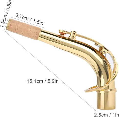 Brass Saxophone Neck, 2.45cm Brass Alto Alto Sax Bend Tube Neck Musical Instrument Accessory (Gold) in Saudi Arabia