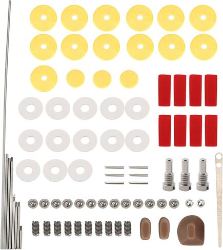 Flute Cleaning Accessories Kit 70Pcs, Repair Flute Pads Plugs Set Open Holes, Portable Brass Woodwind Cleaning Tools, Musical Instrument Maintenance Parts in Saudi Arabia