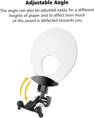 Saxophone Deflector, Plastic Saxophone Deflector Sound with Mute & Reflect Sound Functions Adjustable Angle Sax Bell Reflector Guard in Saudi Arabia