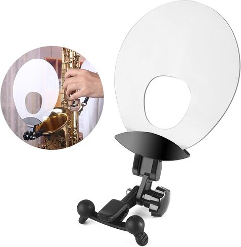 Saxophone Deflector, Plastic Saxophone Deflector Sound with Mute & Reflect Sound Functions Adjustable Angle Sax Bell Reflector Guard in Saudi Arabia