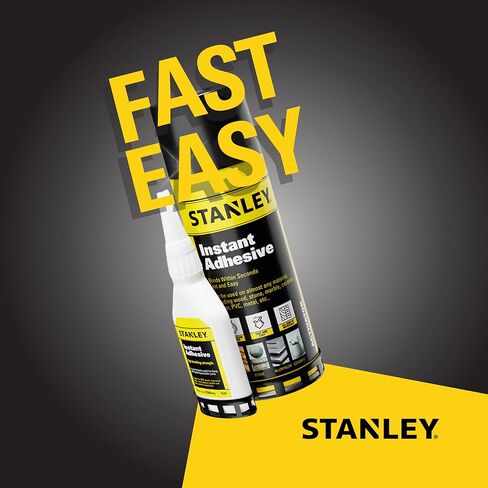 STANLEY CA Glue with Activator Bundle, Cyanoacrylate Super Glue (1x1.75oz) and Activator Spray (1x6.75oz), CA Glue for Woodworking, Carpentry, Knots & Voids, Woodturning - 1 Pack in Saudi Arabia