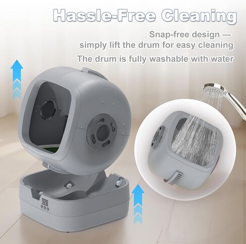 التنظيف الذاتي لصندوق القمامة التلقائي - التحكم في التطبيق ومراقبة الوزن - مربع القطط المتوسطة والقطط المتوسطة والقطط ، وآمن مضاد للقرعة 【التجميع مطلوب】 in Kuwait