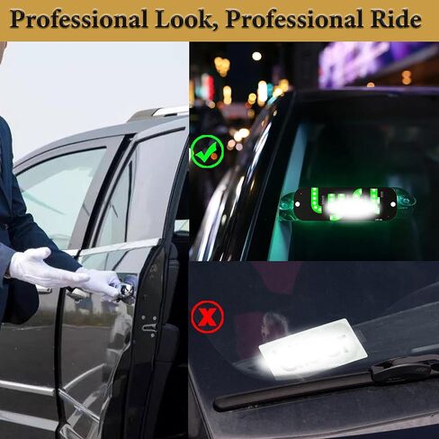 LED Car Sign for Rideshare Drivers, Compact Windshield Light for Enhanced Visibility, USB Powered Taxi Display, Easy Suction Mount-Taxi LED Panel Sign for Cars SUV Green (Ub) in Saudi Arabia
