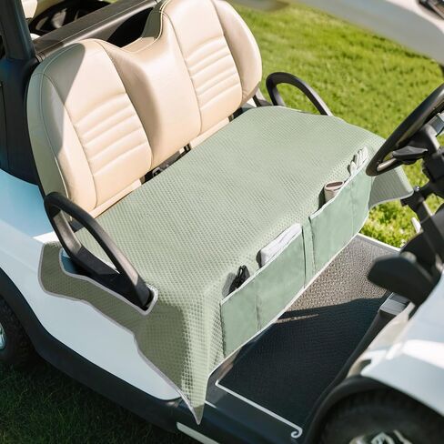 أغطية مقاعد عربة الجولف من موكو، بطانية منشفة عالمية لمقعد عربة الجولف من أجل EZGO، ياماها، سيارة النادي والمزيد من العربات ذات المقعدين مع 4 جيوب أمامية، ملحقات جولف عالمية، غير قابلة للانزلاق وسهلة التنظيف، أخضر in Kuwait