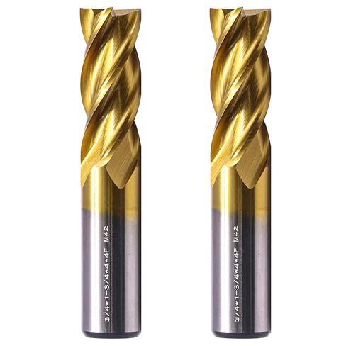 BestParts 5Pcs 1/4in M42 8% Cobalt High Speed Steel Square End Mills - TiN Coated, 4 Flute, 35 Degree Helix, 1/4" Cutting Diameter, 1/4" Shank Diameter, 3/4" Length of Cut, 2-1/2" Overall Length in Saudi Arabia