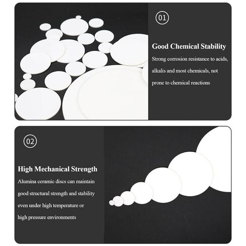 10 Pieces Alumina Ceramic Sheets Diameter 40-70Mm, 1Mm Thick Ceramic Circular Plate Suitable for Electronic and Industrial Use,70×1mm(40x1mm) in Saudi Arabia