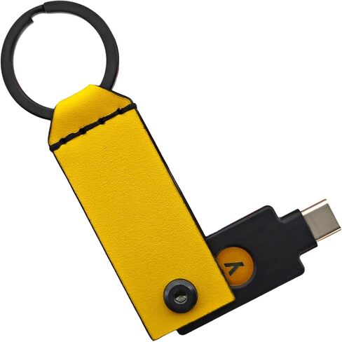 Leather Case for YubiKey 5 NFC & 5C NFC, Full-Grain Leather Keychain Holder, Protective Security Key Cover with Keyring (Dark Green) in Saudi Arabia