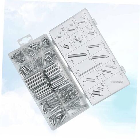 STOBAZA 200pcs Galvanized Spring Set Assorted Spiral Spring Kit Tension Pressure Heavy Duty for Engines Appliances Medical Electronics in Saudi Arabia