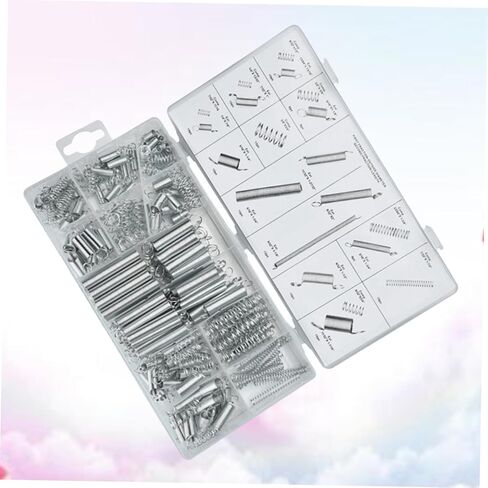 STOBAZA 200pcs Galvanized Spring Set Assorted Spiral Spring Kit Tension Pressure Heavy Duty for Engines Appliances Medical Electronics in Saudi Arabia