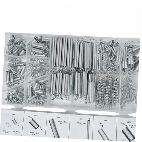 STOBAZA 200pcs Galvanized Spring Set Assorted Spiral Spring Kit Tension Pressure Heavy Duty for Engines Appliances Medical Electronics in Saudi Arabia