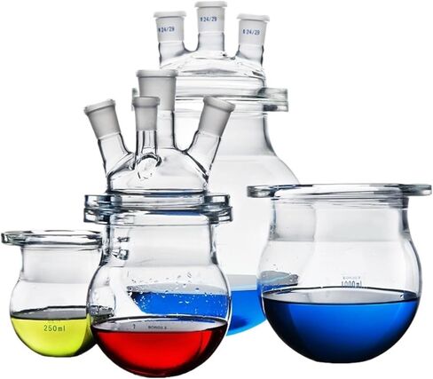 250mL Three and Four Mouths lab Reactor Reaction Flask Kettle Chemistry Laboratory Reaction Still Vessel(Type B clamp) in Saudi Arabia