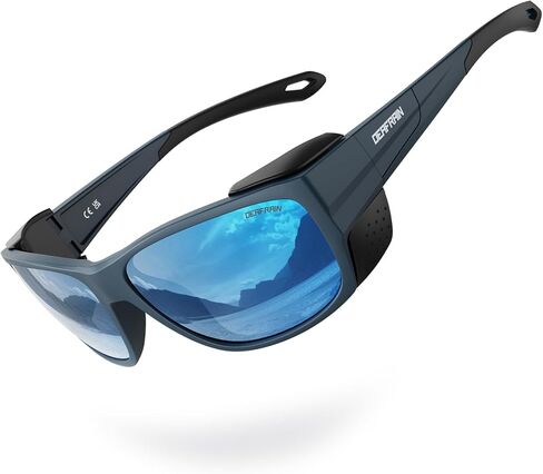 نظارات شمسية مستقطبة رياضية من DEAFRAIN للرجال والنساء مع درع جانبي قابل للإزالة للمشي لمسافات طويلة والتزلج والتسلق نظارات حماية من الأشعة فوق البنفسجية in Kuwait